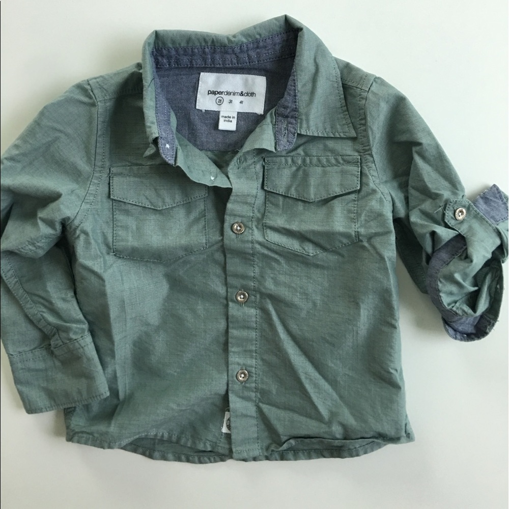 Paper Denim & Cloth Green Button Down size 2