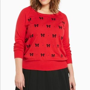 Bow print sweater