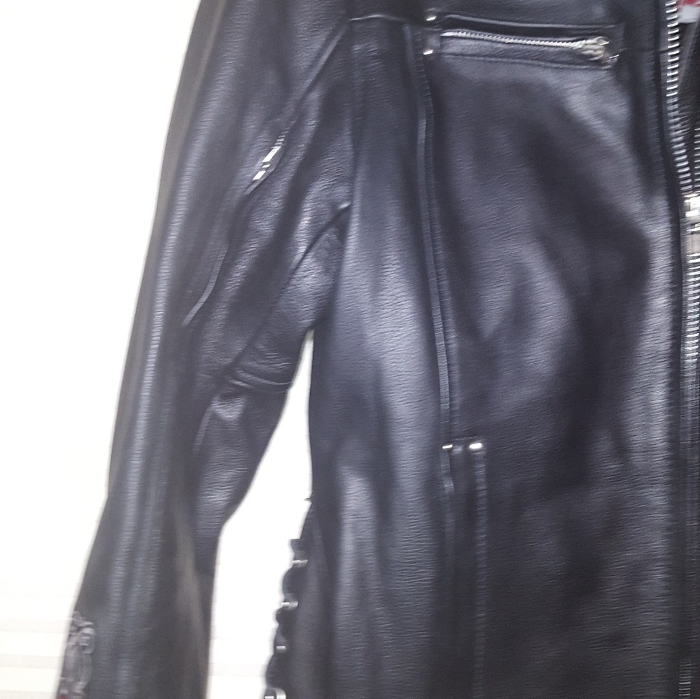 Leather Riding Jacket Medium - image 5