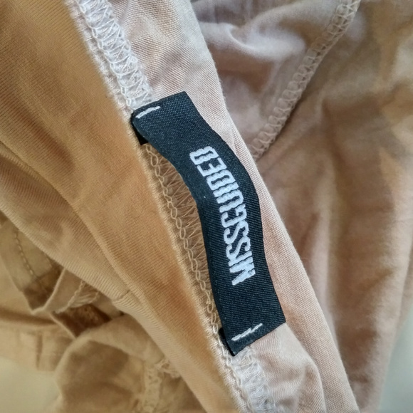 Missguided Cross Back Skater Midi Dress Nude Sz 2 - Picture 3 of 5