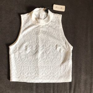 Ivory lace crop top