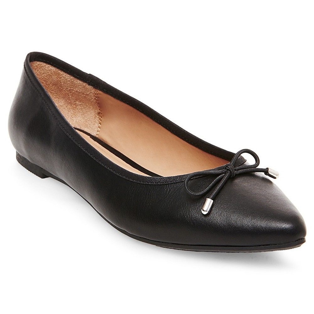 🌟NWT🌟 Merona black faux leather flats with bow