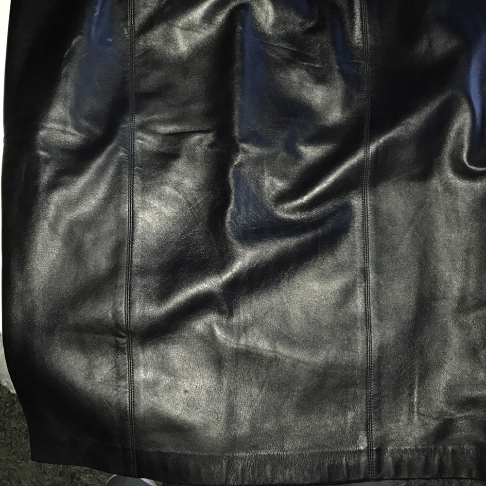 Black leather skirt