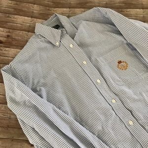 Ralph Lauren Seersucker Button Up Crown Logo Top