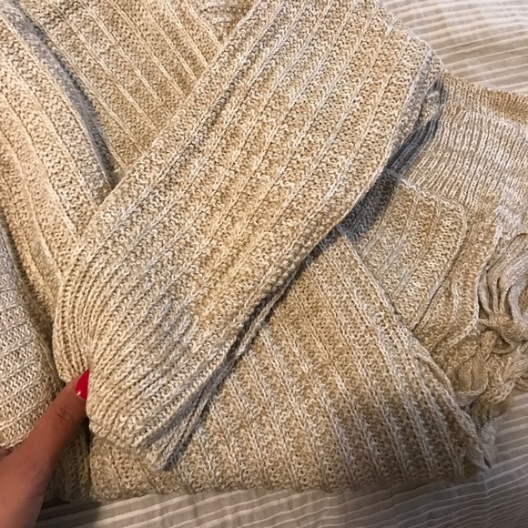 New🍁Oatmeal lace up pocket cardi - Picture 4 of 6