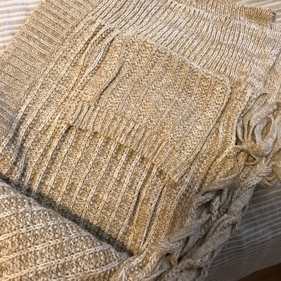 New🍁Oatmeal lace up pocket cardi - Picture 5 of 6