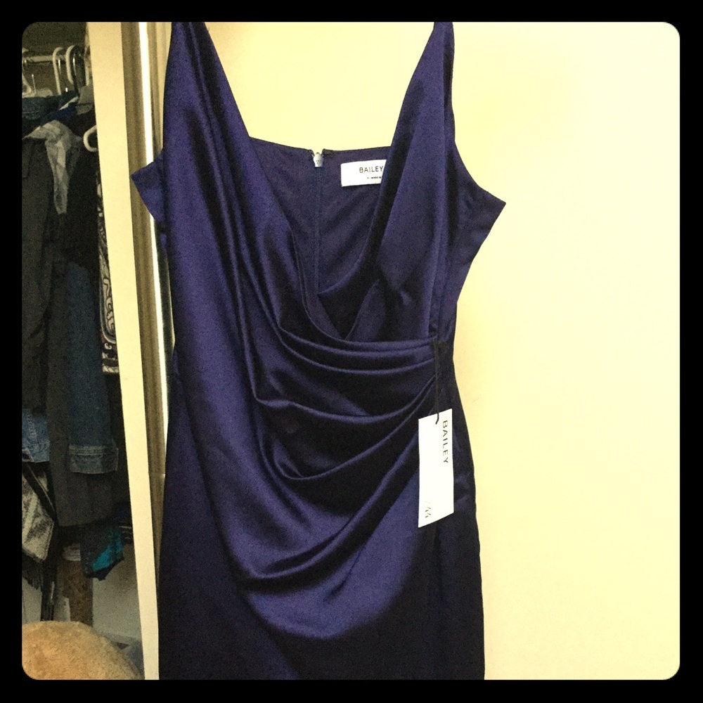 Royal dark blue satin Bailey dress