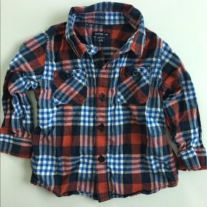 Gap Soft Plaid Button Down 18-24 mos.
