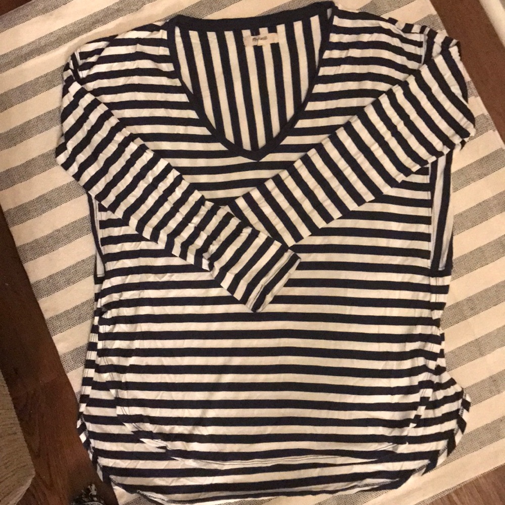 Madewell Navy/White striped long sleeve top