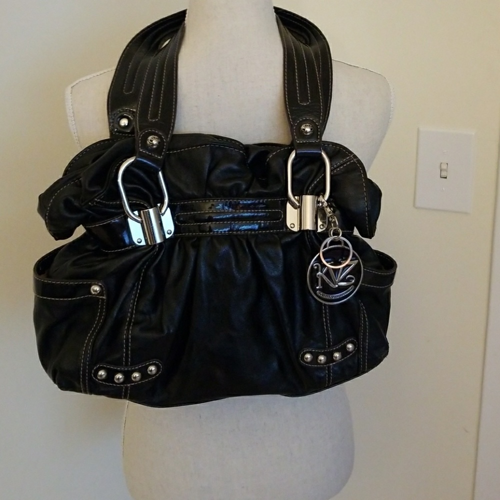 Black purse leather