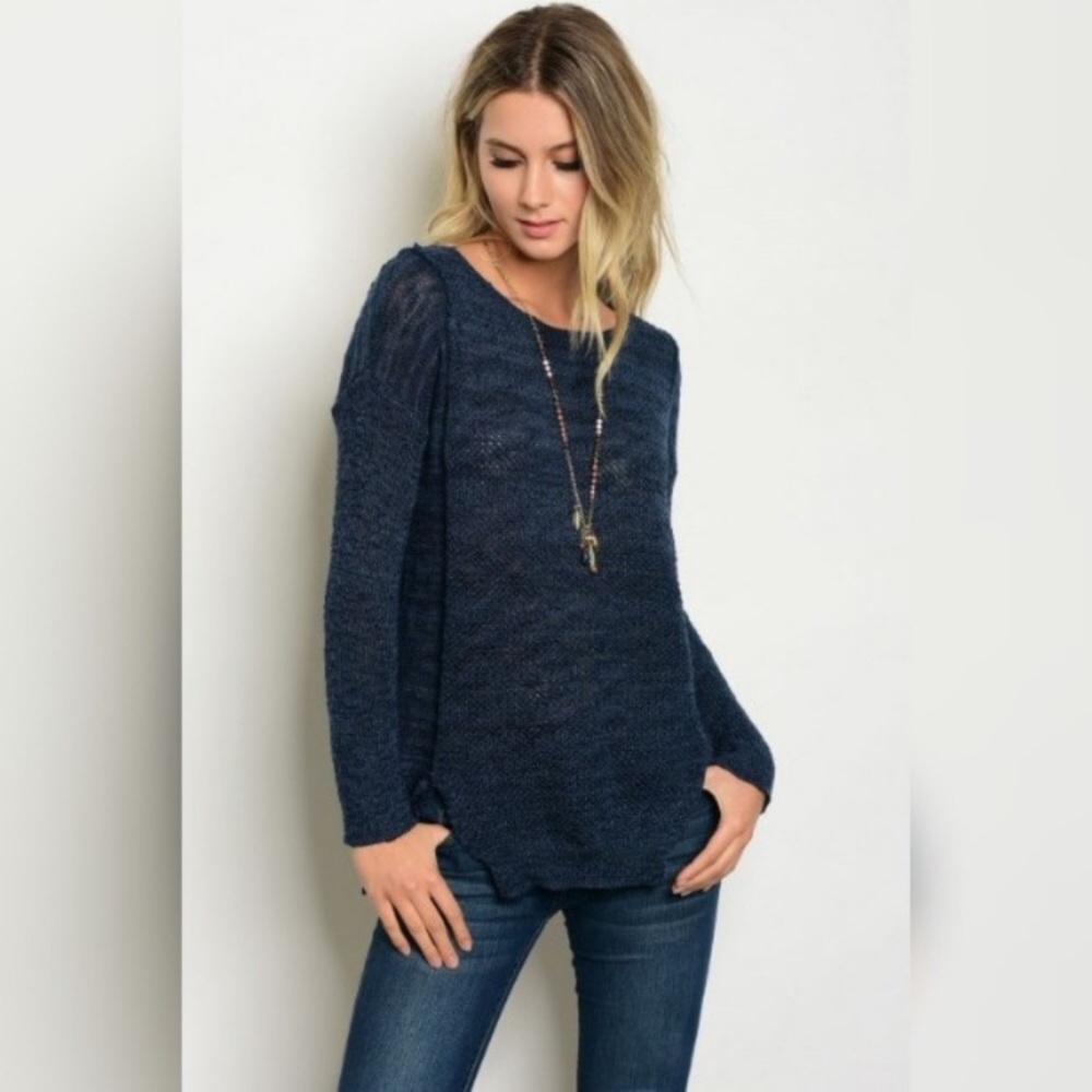 Lightweight Semi Open Knit Pullover