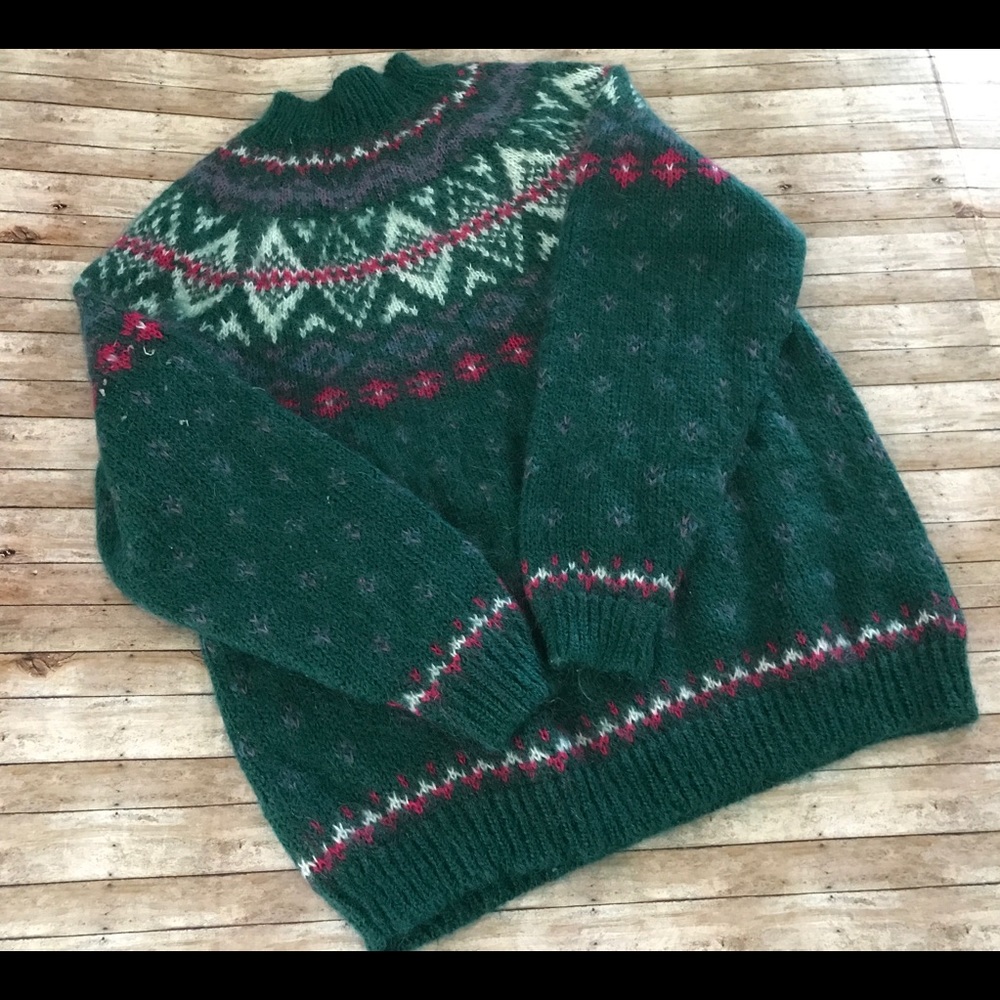VNTG Northern Isle Nordic Mohair Christmas Sweater