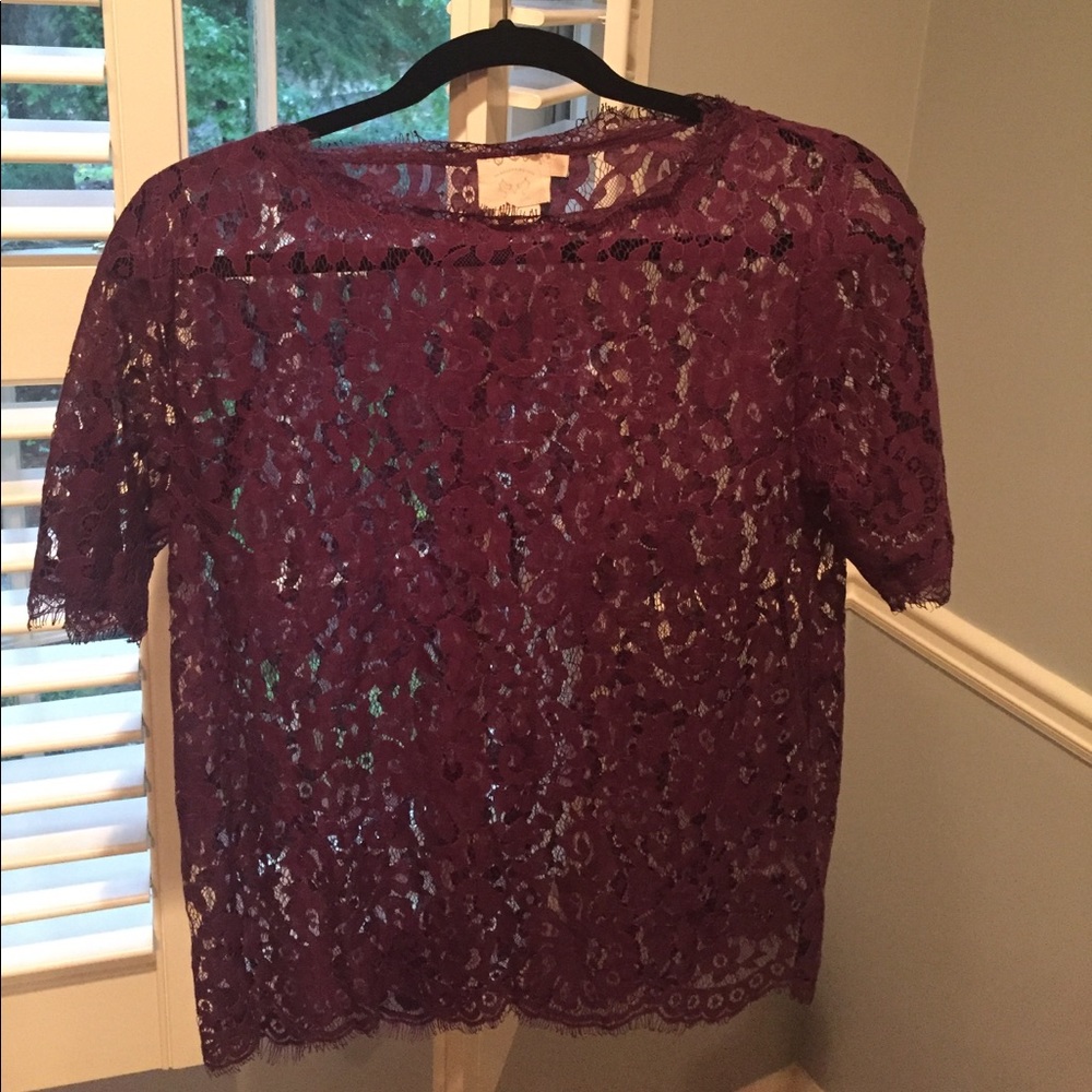 Anthro purple lace blouse
