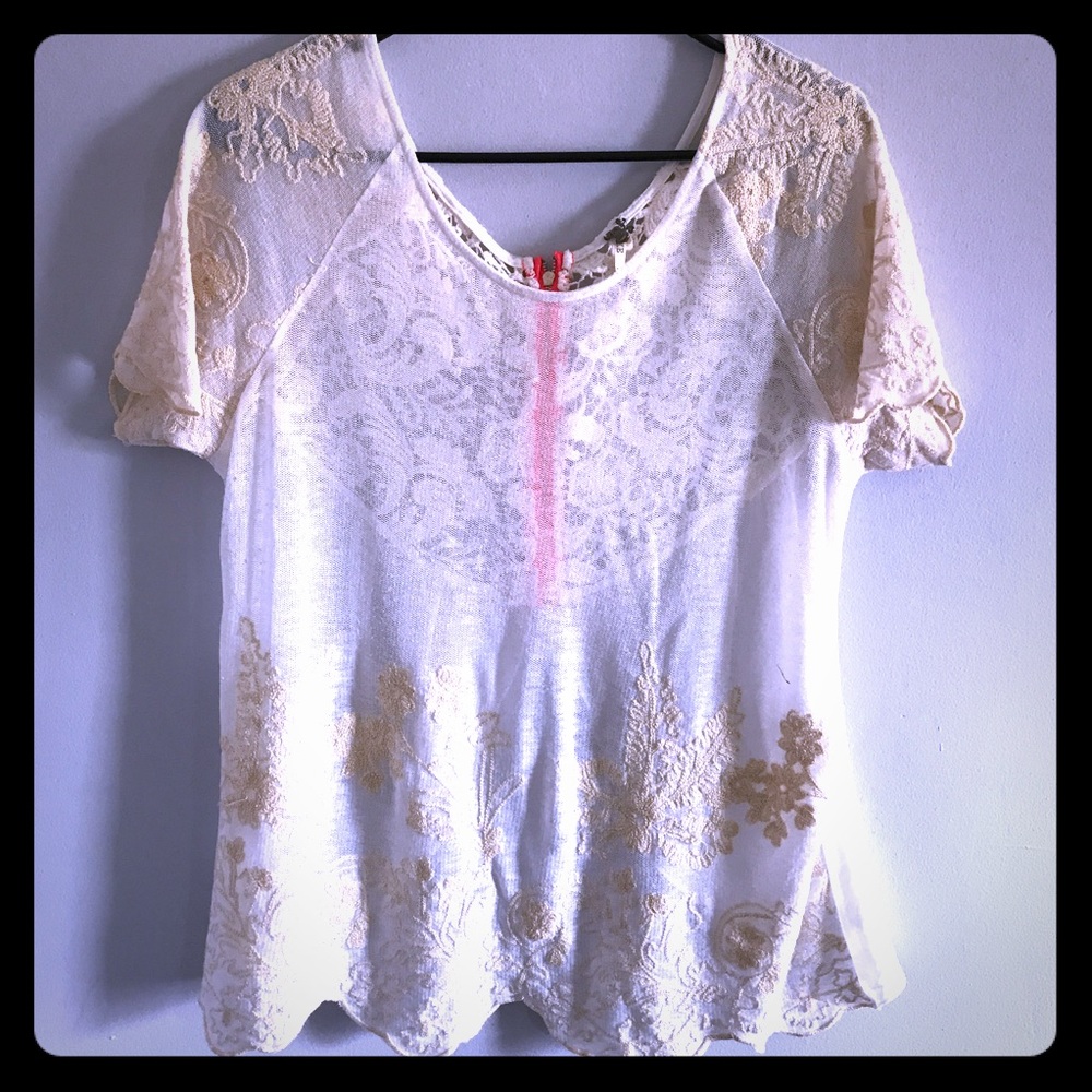 Lace detail top
