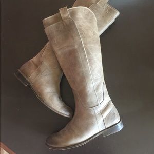Frye Paige Tall Riding Boot. Grey. Size 7.5 B.