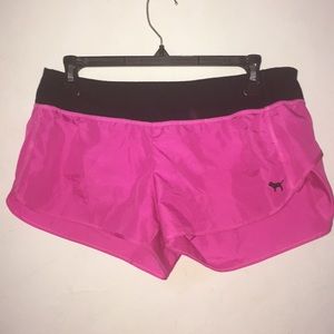 Pink exercise shorts