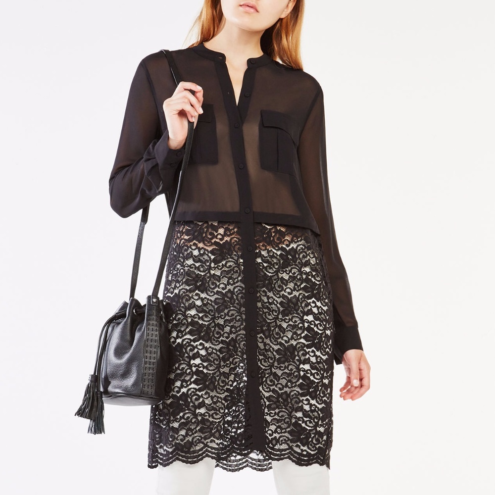 Brand New BCBG Max Azria Lace-Paneled Top