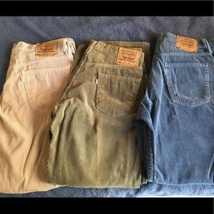 🔥🔥3 Pair Lot LEVIS CORDUROYS 565 34x30🔥🔥