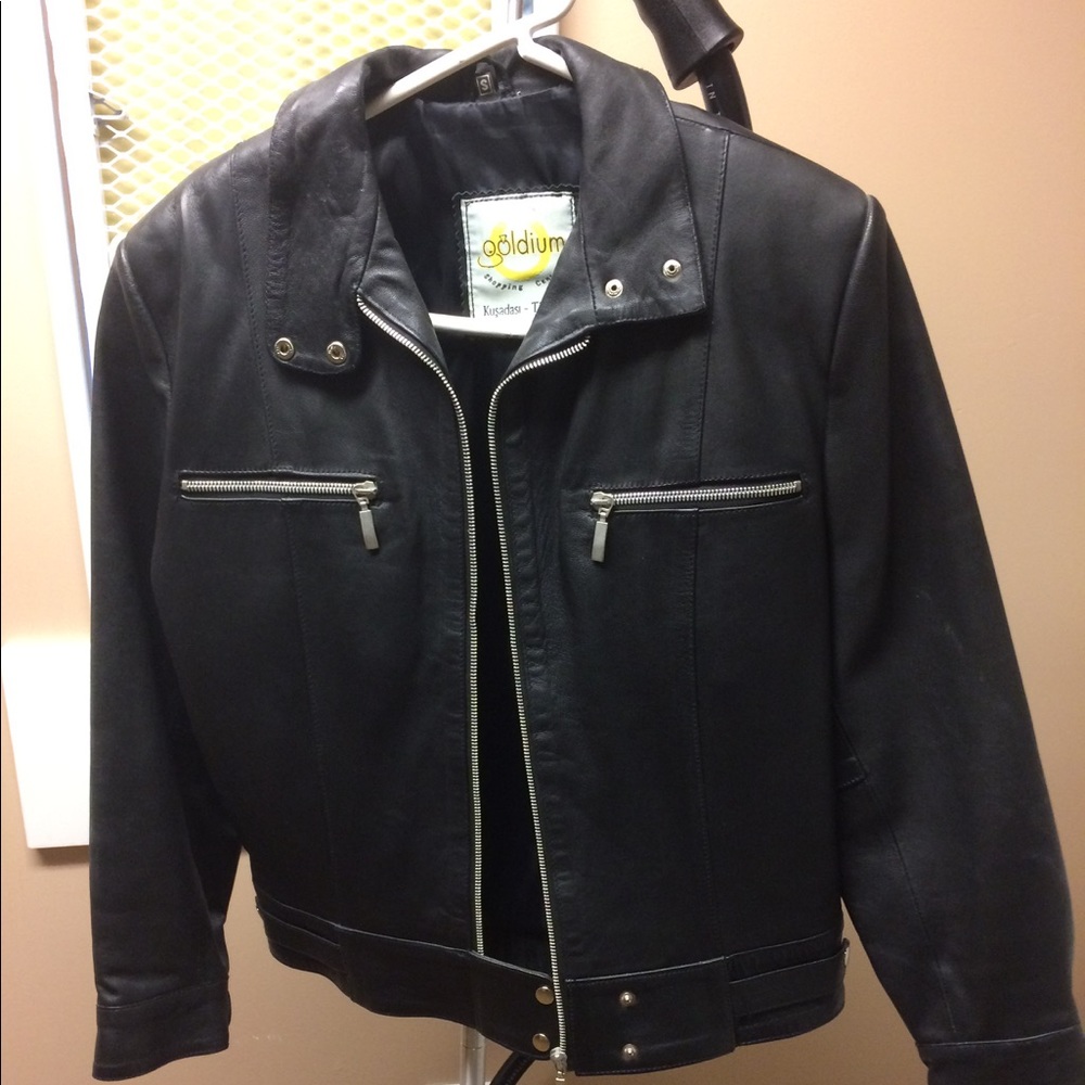 Goldium real leather jacket size small