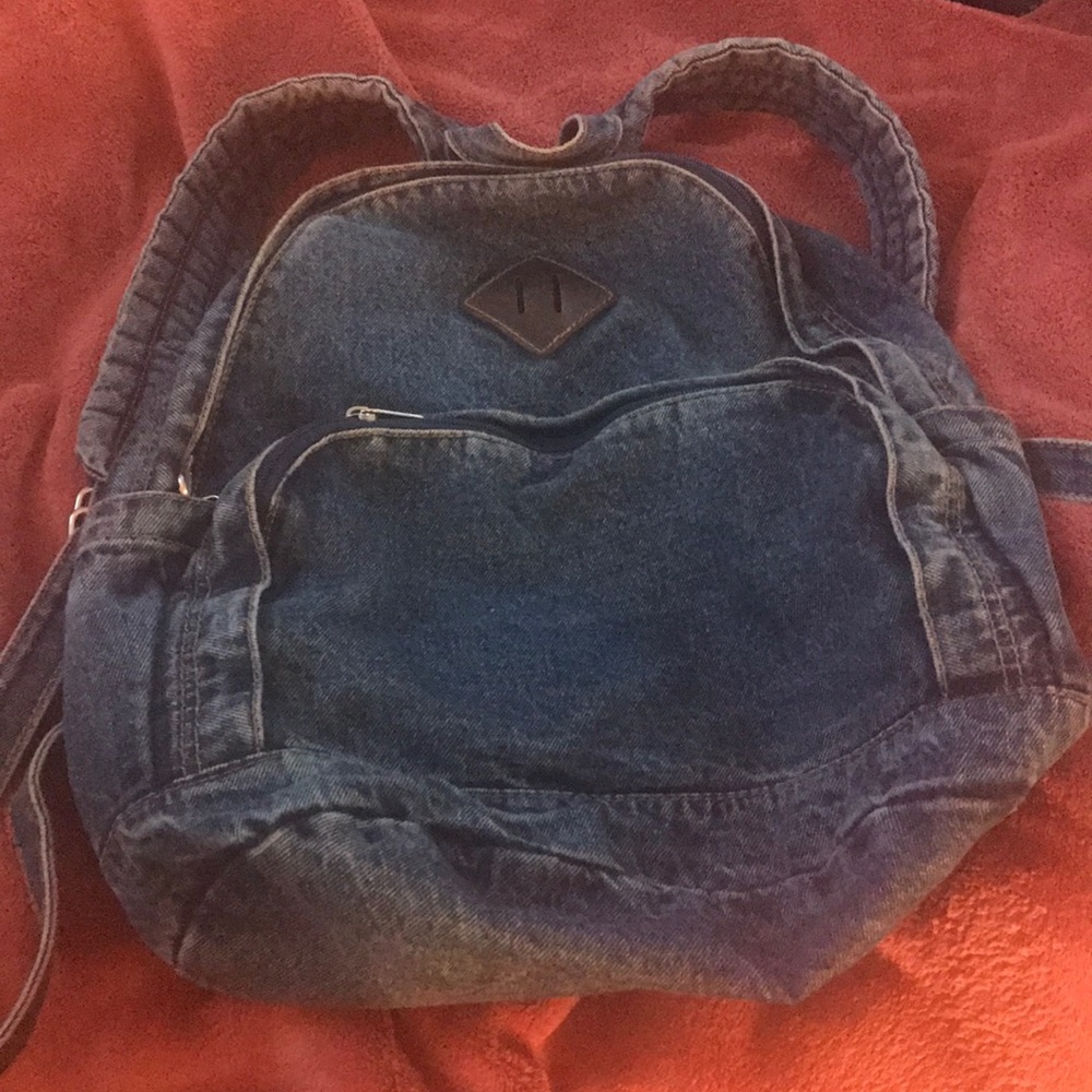 Distressed Denim Backpack