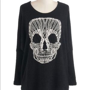 Skull Embroidered Sweater