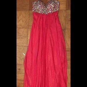 Long Pink Homecoming Dress