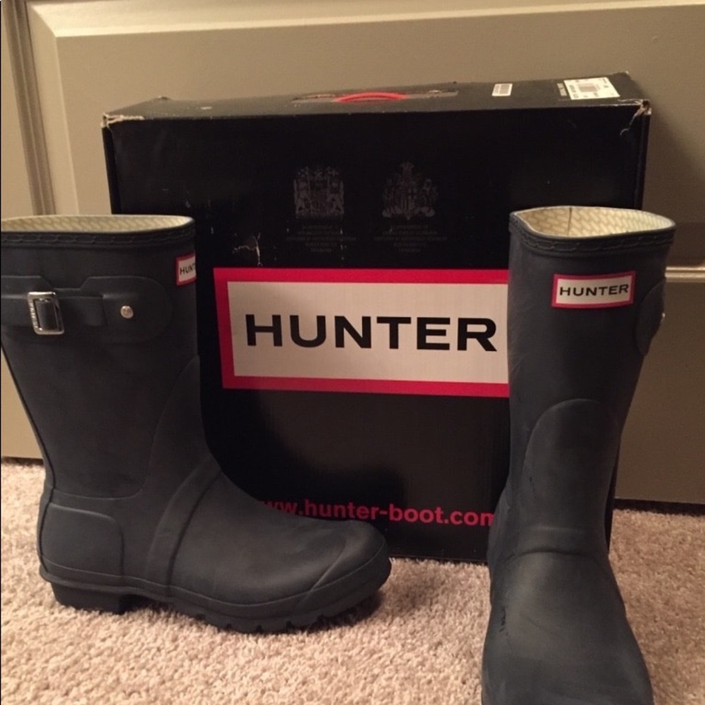 Navy Hunter Boots size 9