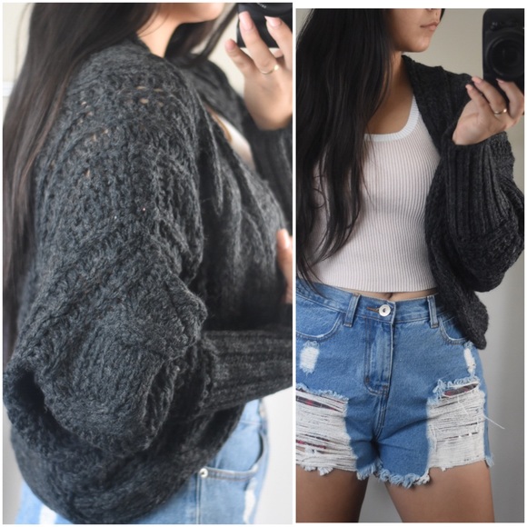 🌾Grey braided Knit Cardigan🌾 - Picture 3 of 5