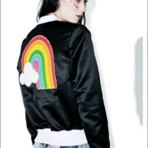 New Dolls Kill Rainbow bomber jacket