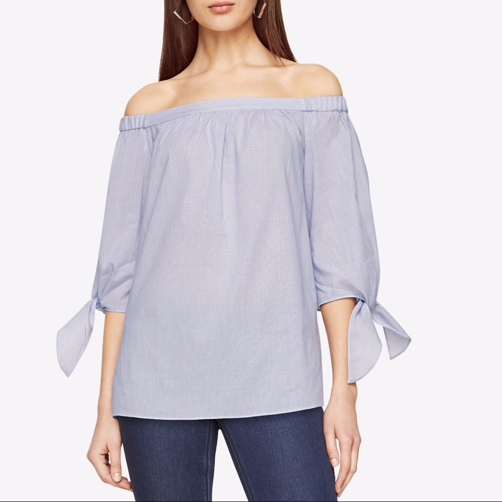 Brand New BCBG Max Azria Striped Off-The-Shoulder