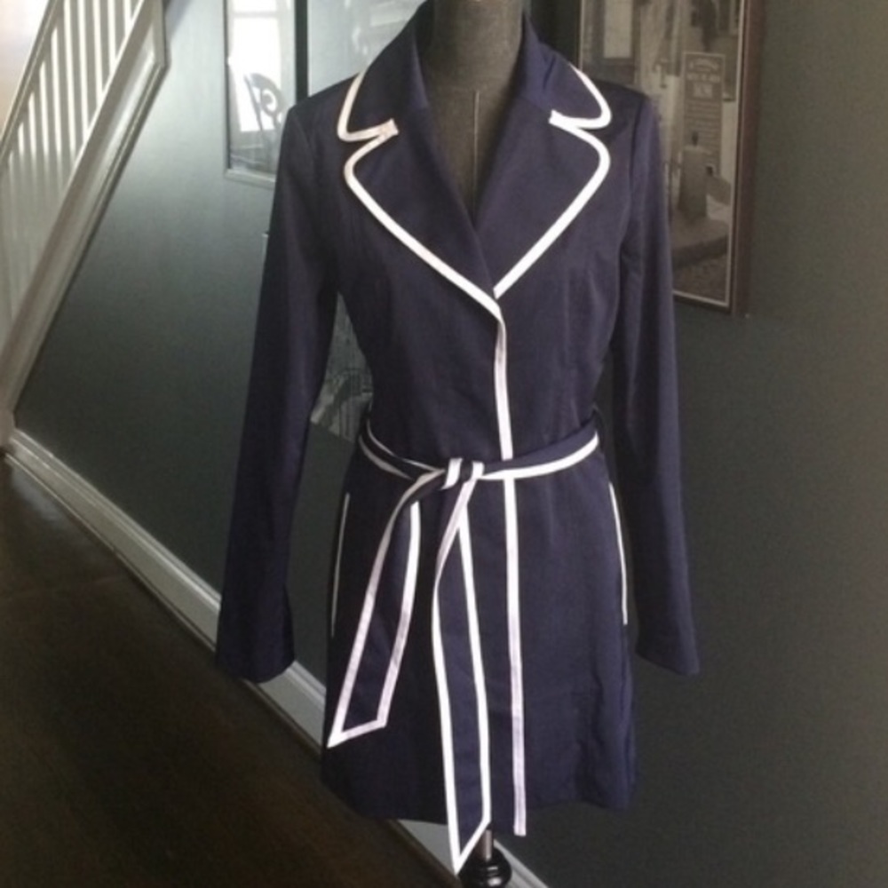 Navy and White Coat