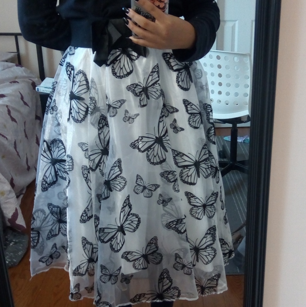 Butterfly midi skirt