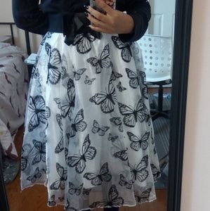 Butterfly midi skirt