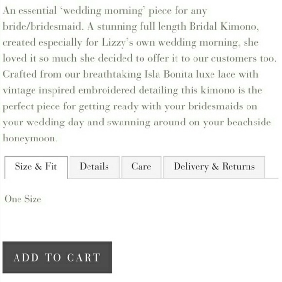 New spell designs isla bonita kimono bride lace os - Picture 3 of 8