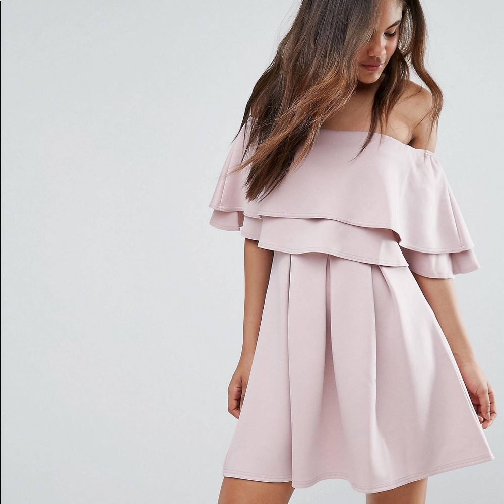 Off the Shoulder Ruffled Dress.
