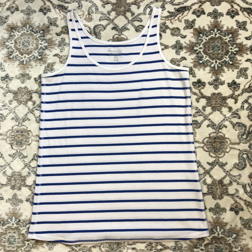 Lane Bryant Cotton Stretch Ribbed Tank Top