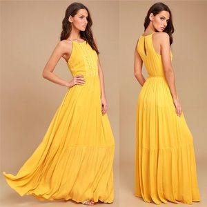 NWT Yellow/Gold Maxi Dress