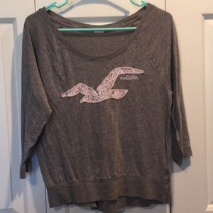 hollister 3/4 sleeve tee