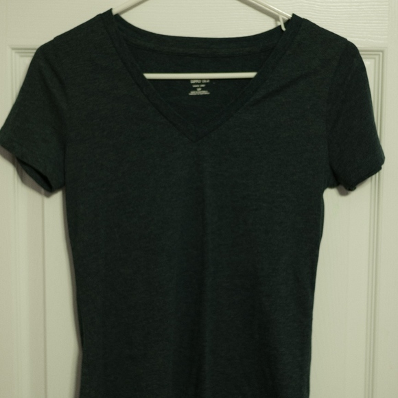 Dark Navy V-Neck Basic Tee - Picture 1 of 3