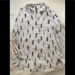 Hi/low button up blouse by Divided