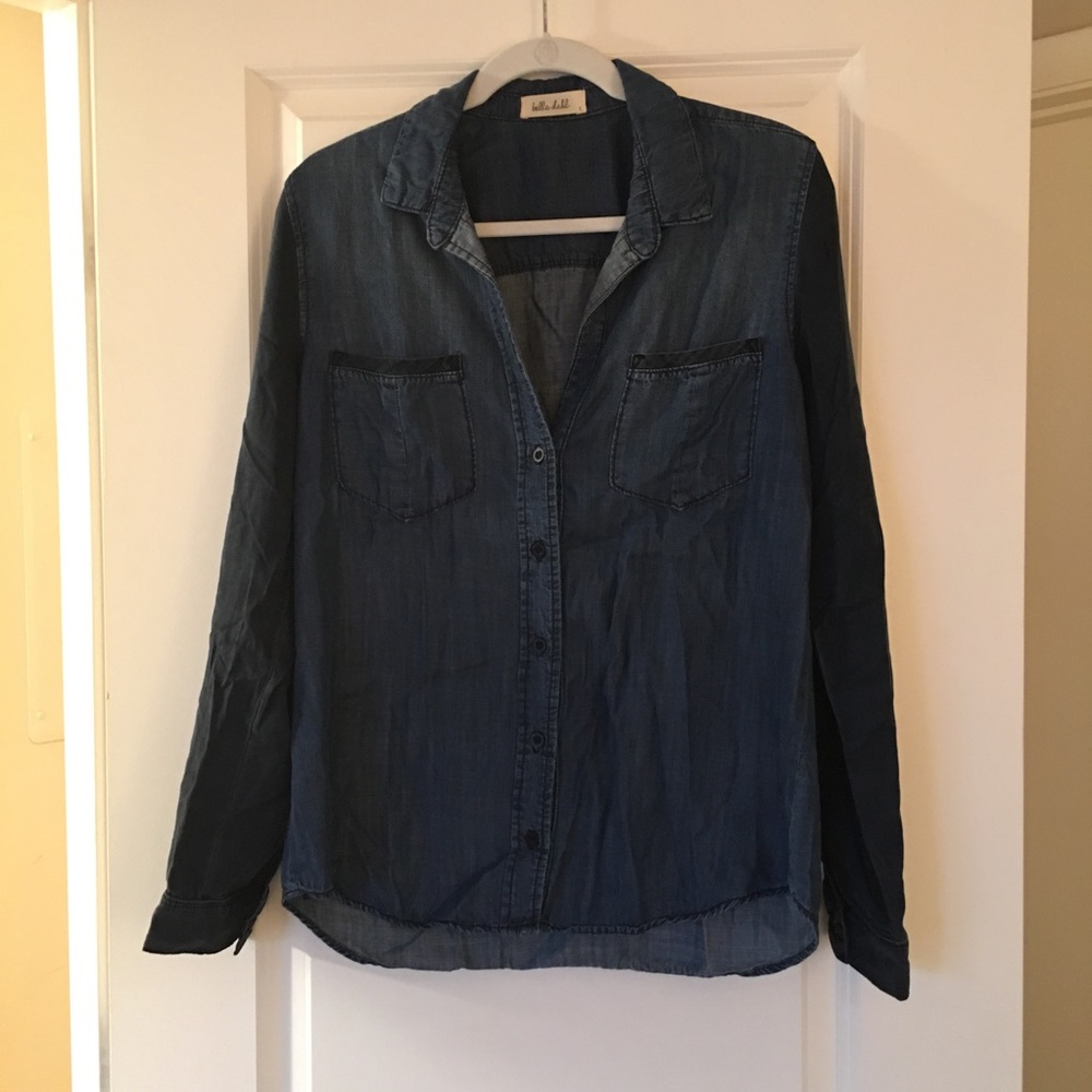 Bella Dahl two-tone chambray button-down
