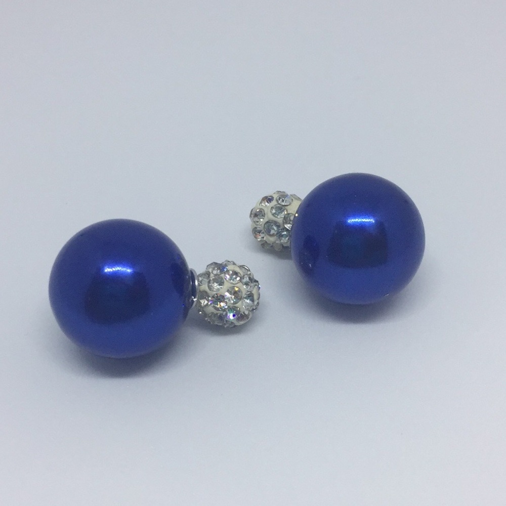 5 for $25 • Royal Blue Double Sided Pearl Earrings