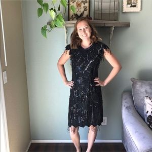 ⬇️ $45 Fully beaded vintage dress Holiday Party