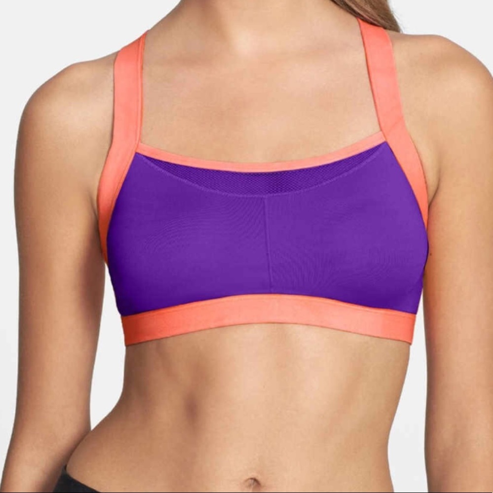 Josie Purple/Pink Keyhole Sports Bra NWT 32B