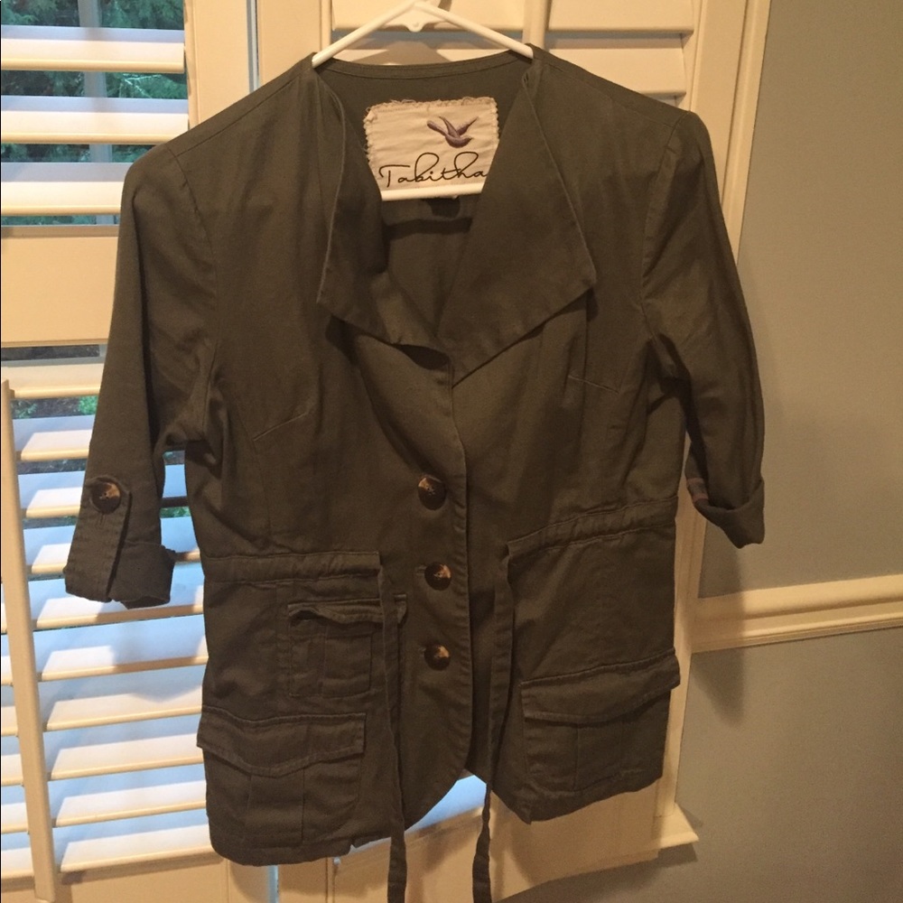 Anthro green layering jacket