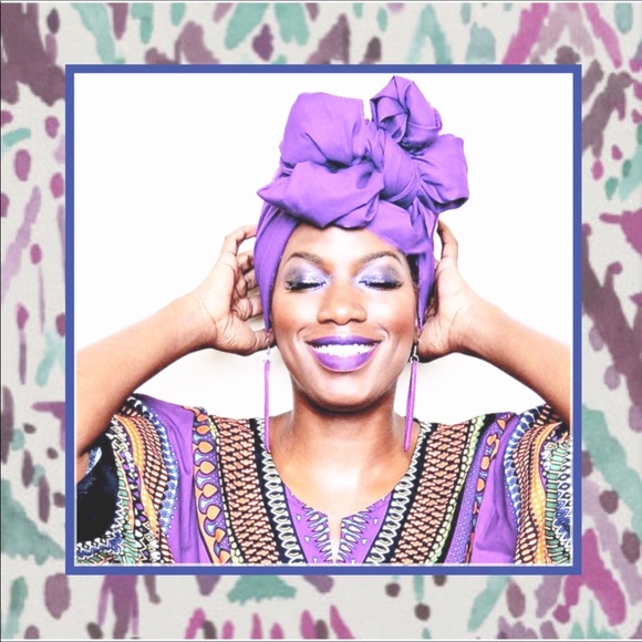 🎀 PURPLE HEAD WRAP SCARF TURBAN COVER BOHO CHIC - Picture 4 of 7