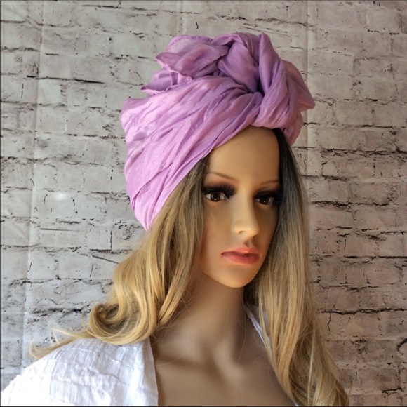 🎀 PURPLE HEAD WRAP SCARF TURBAN COVER BOHO CHIC - Picture 3 of 7