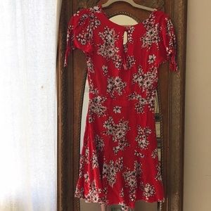 Sugar + Lips red floral dress