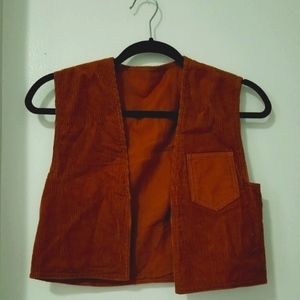 Vintage 70's corduroy vest - burnt orange