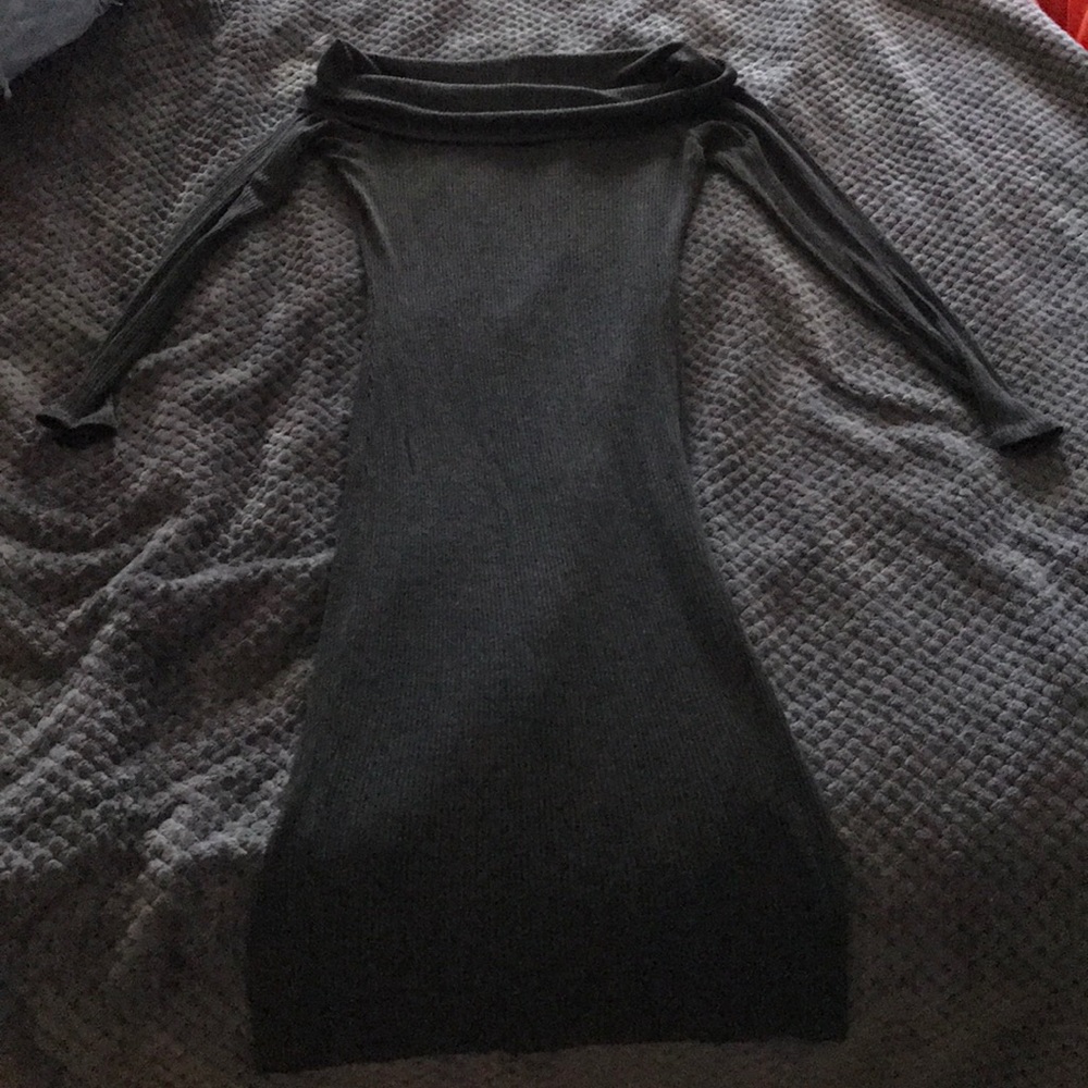 Sweater dress off the shoulder